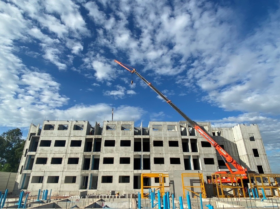 Completed steel-framed facility